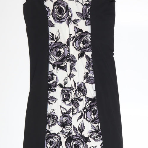 Phase Eight Women’s Black Floral Bodycon Dress Size 14