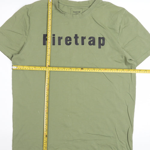Firetrap Men's Green XL Graphic Logo Cotton T-Shirt