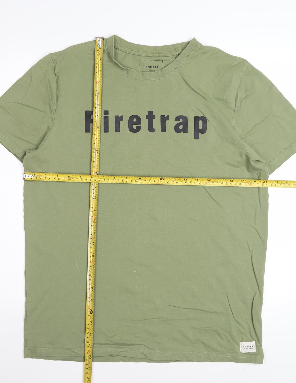 Firetrap Men's Green XL Graphic Logo Cotton T-Shirt