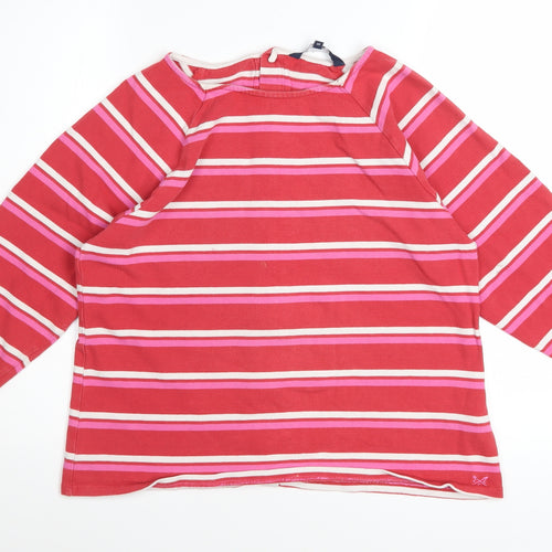 Crew Clothing Company Women's Red Striped Cotton Long Sleeve Top Size 12