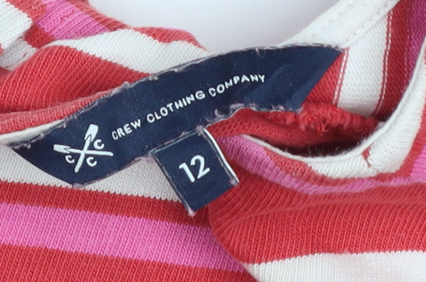 Crew Clothing Company Women's Red Striped Cotton Long Sleeve Top Size 12