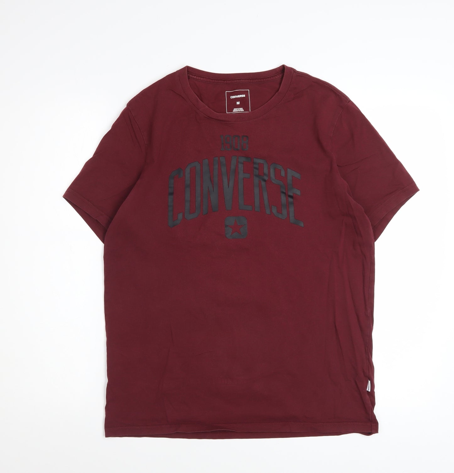 Converse Men's Red Graphic Logo T-Shirt Size M Crew Neck Cotton