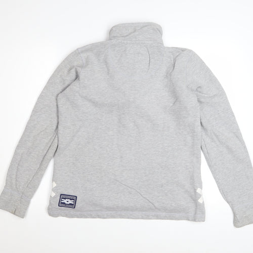 Crew Clothing Women's Grey 1/4 Zip Cotton Sweatshirt Size 12