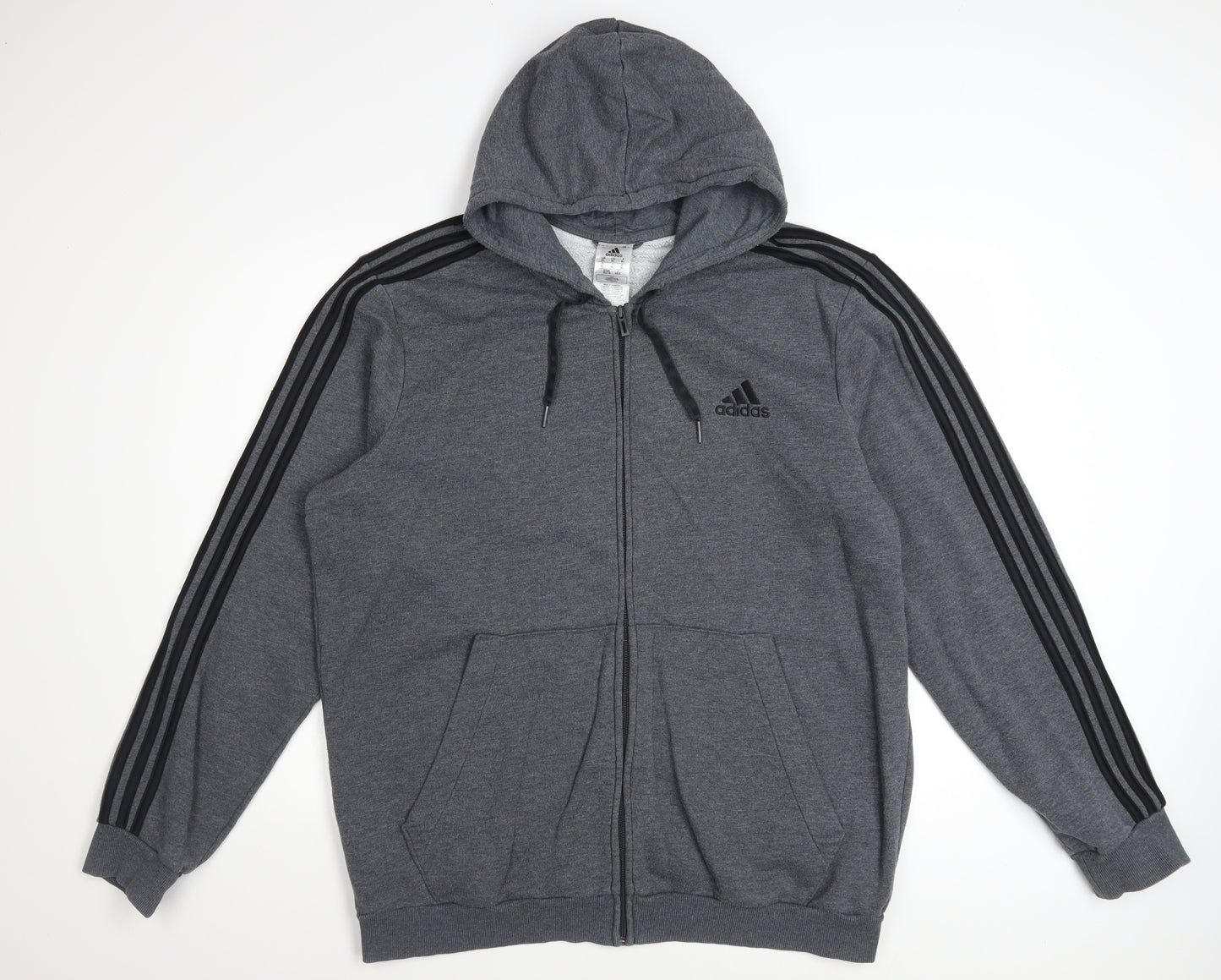 Adidas Men’s Grey Full Zip Hoodie XL Sportswear