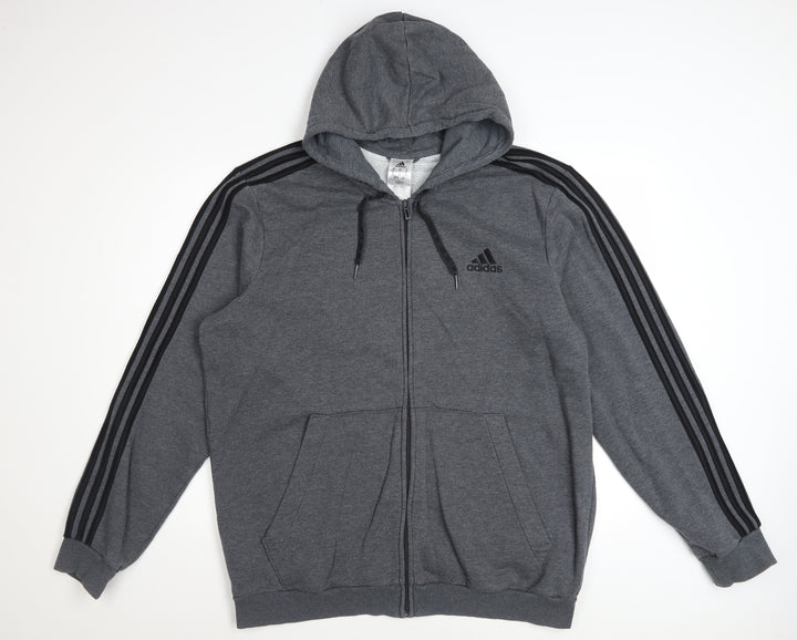 Adidas Men’s Grey Full Zip Hoodie XL Sportswear