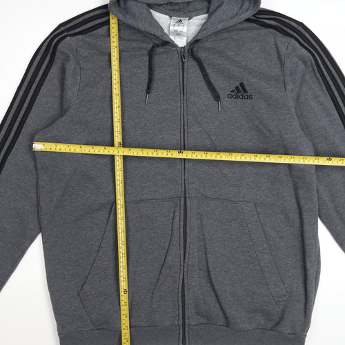 Adidas Men’s Grey Full Zip Hoodie XL Sportswear
