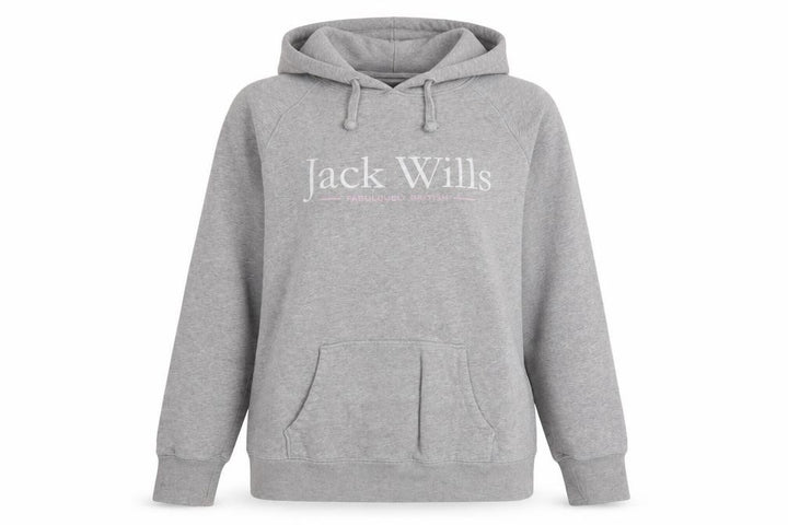 Jack Wills Womens Grey Pullover Hoodie UK 10 Cotton Blend Casual