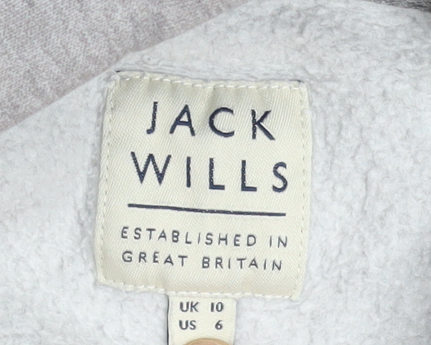 Jack Wills Womens Grey Pullover Hoodie UK 10 Cotton Blend Casual