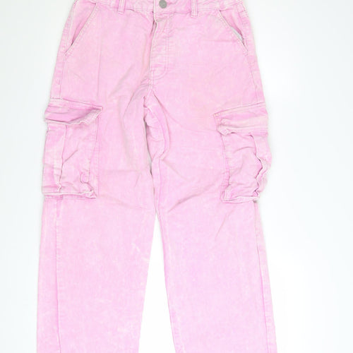boohooMAN Men's Pink Corduroy Cargo Trousers Size 30 Regular