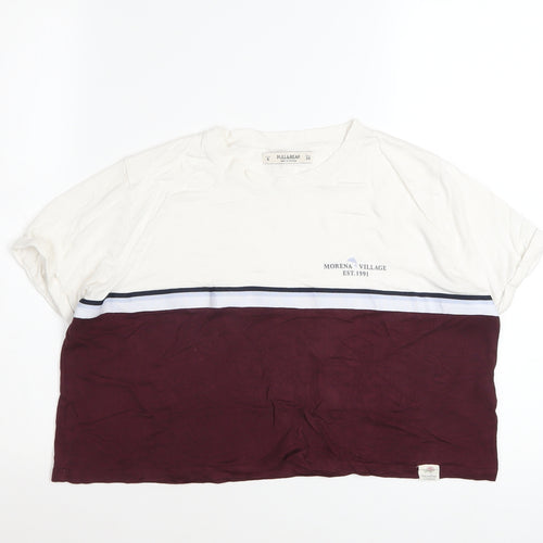 Pull & Bear Women's Multicoloured S Basic Viscose T-Shirt