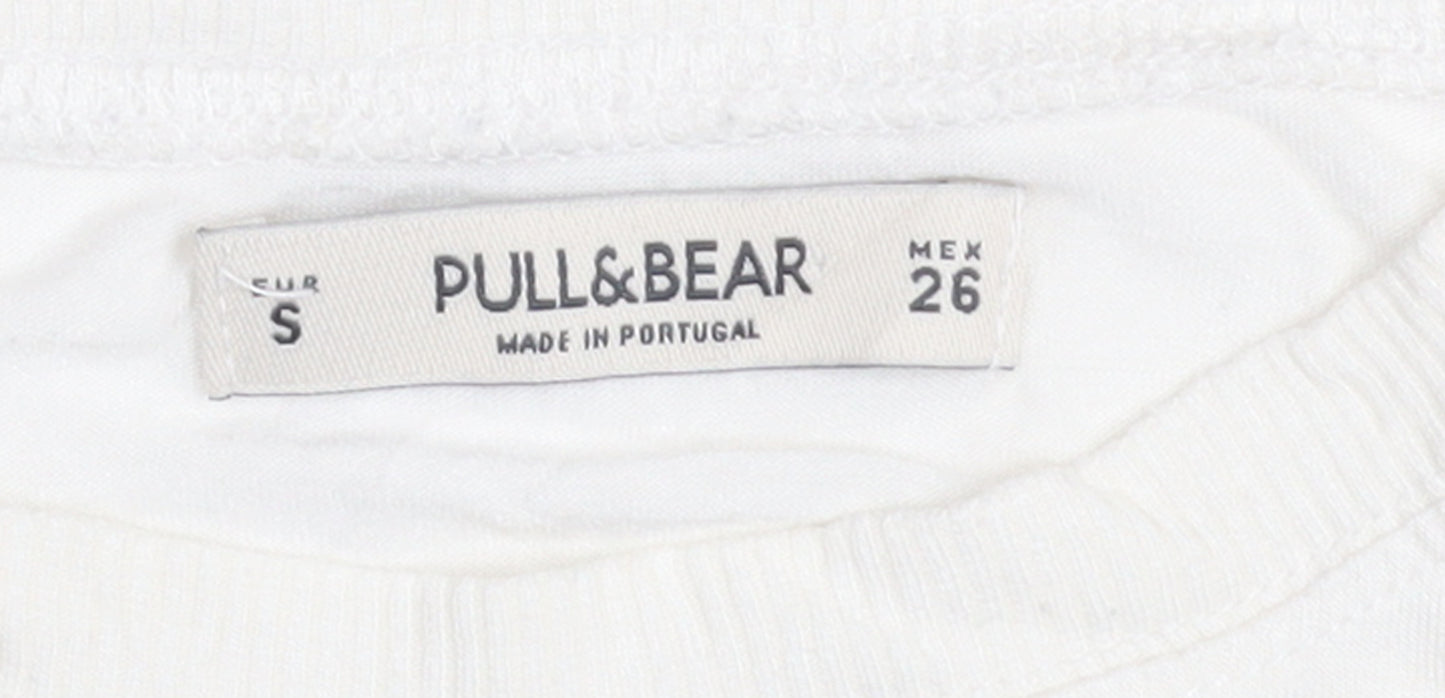 Pull & Bear Women's Multicoloured S Basic Viscose T-Shirt