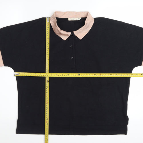 rag & bone Women's Black Short Sleeve Polo Shirt Size S