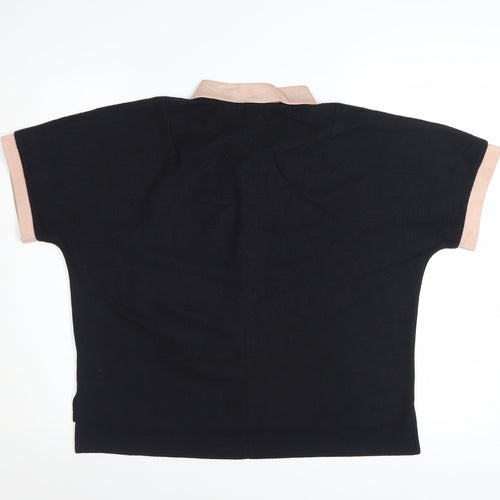 rag & bone Women's Black Short Sleeve Polo Shirt Size S