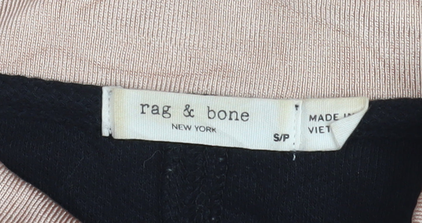 rag & bone Women's Black Short Sleeve Polo Shirt Size S