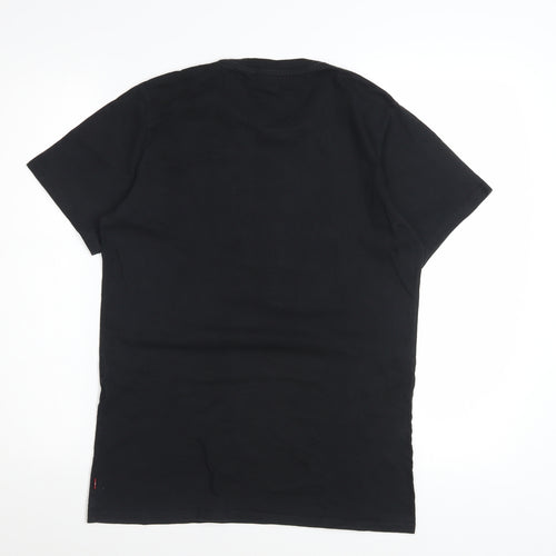 Levi's Women's Black Embroidered Logo Cotton T-Shirt Size S