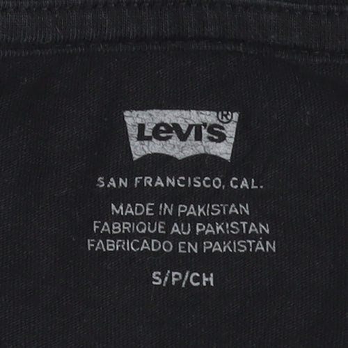 Levi's Women's Black Embroidered Logo Cotton T-Shirt Size S