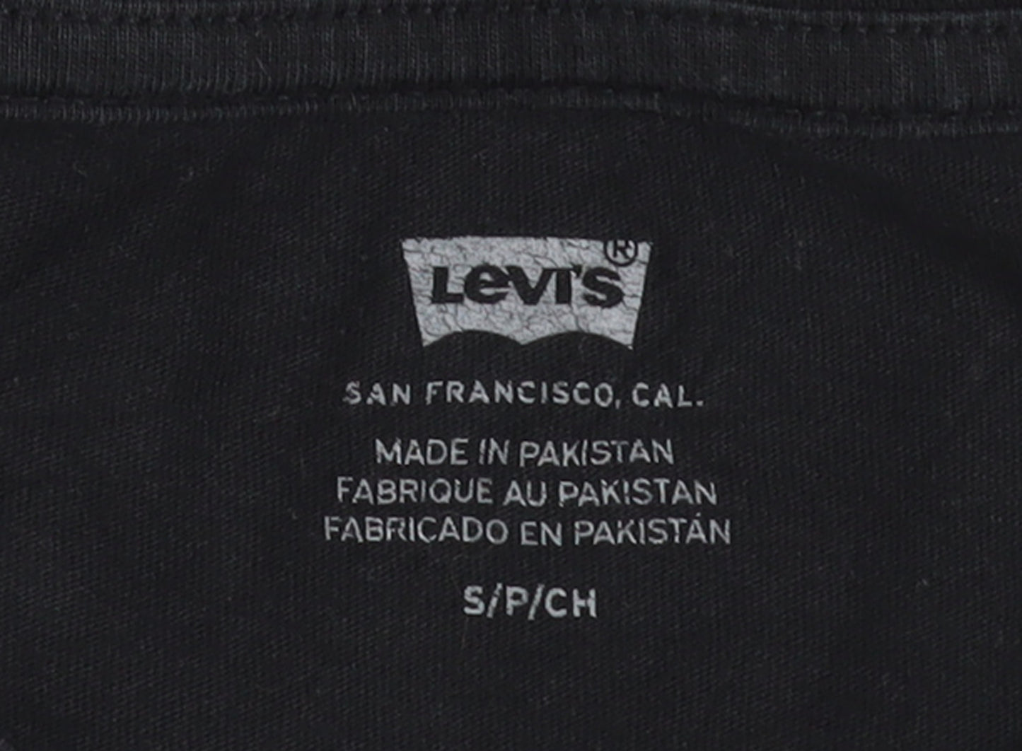 Levi's Women's Black Embroidered Logo Cotton T-Shirt Size S