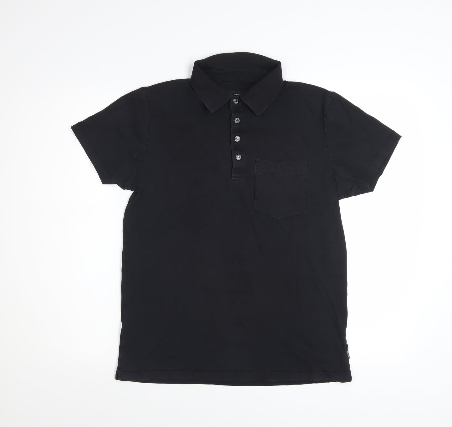 French Connection Men's Black Cotton Short Sleeve Polo M