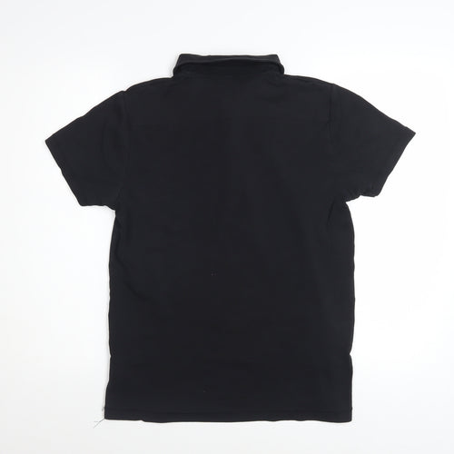 French Connection Men's Black Cotton Short Sleeve Polo M