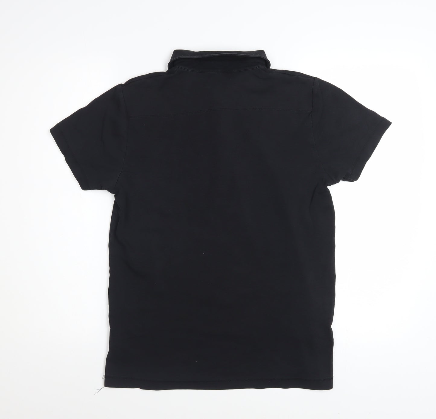 French Connection Men's Black Cotton Short Sleeve Polo M