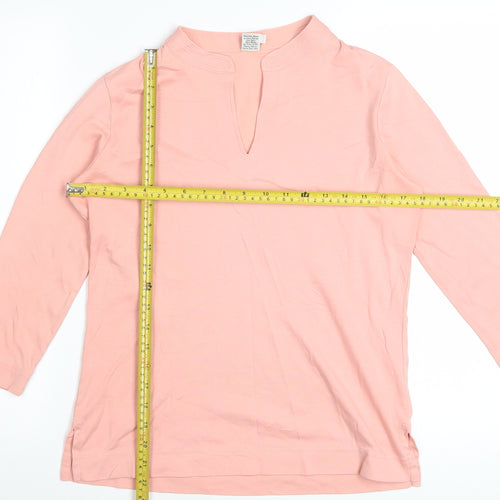 Peruvian Connection Women Pink Tunic Blouse 3/4 Sleeve 100% Cotton S