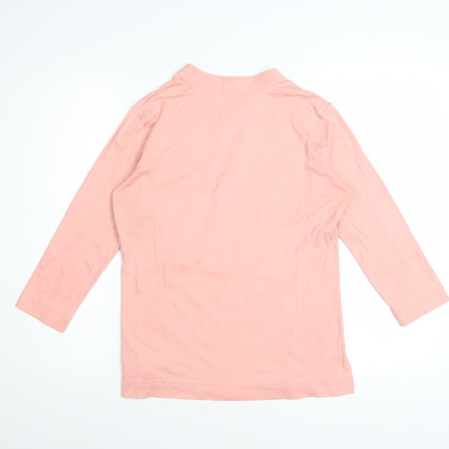 Peruvian Connection Women Pink Tunic Blouse 3/4 Sleeve 100% Cotton S