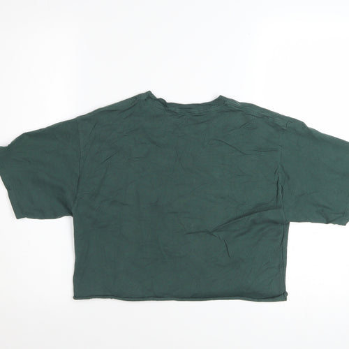 Champion Women's Green Cropped T-Shirt Size S Casual Jersey
