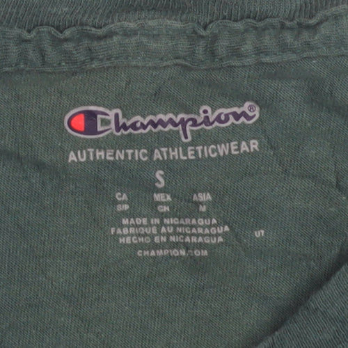 Champion Women's Green Cropped T-Shirt Size S Casual Jersey