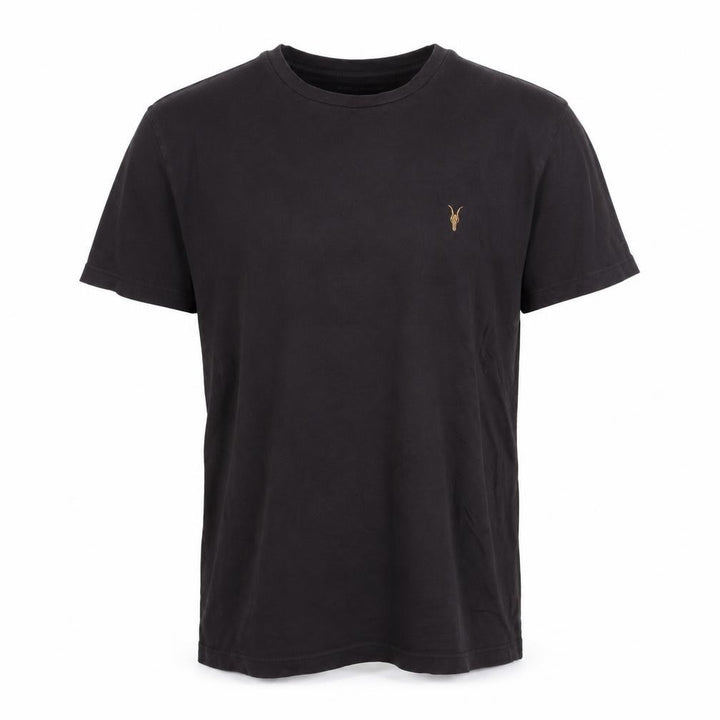 AllSaints Men's Black Slim Fit Crew Neck Cotton T-Shirt Size S