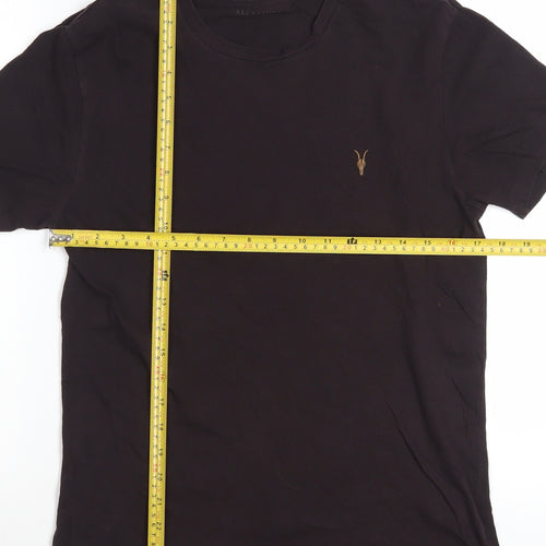 AllSaints Men's Black Slim Fit Crew Neck Cotton T-Shirt Size S