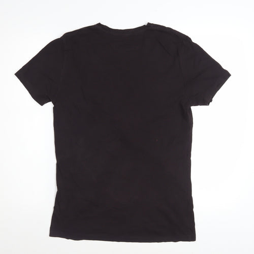 AllSaints Men's Black Slim Fit Crew Neck Cotton T-Shirt Size S