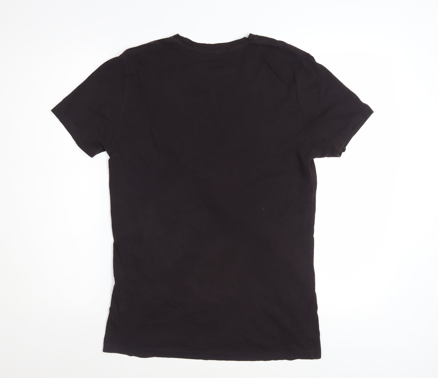 AllSaints Men's Black Slim Fit Crew Neck Cotton T-Shirt Size S