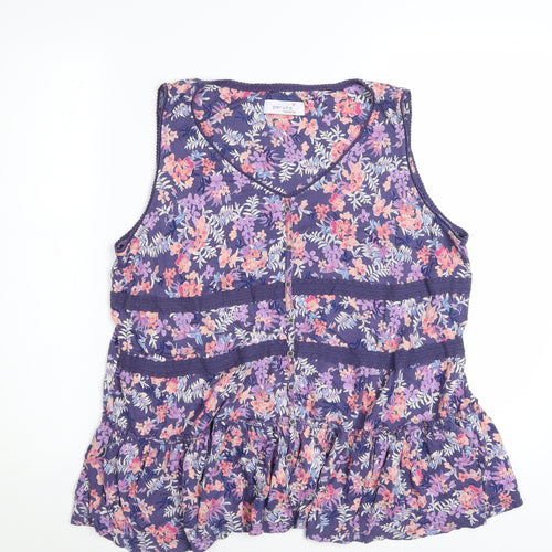 Marks and Spencer Per Una Women’s Multicoloured Floral Sleeveless Tunic Blouse Size 18