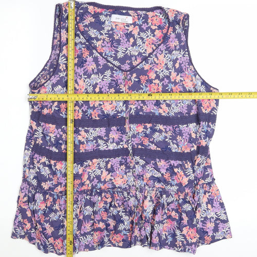 Marks and Spencer Per Una Women’s Multicoloured Floral Sleeveless Tunic Blouse Size 18
