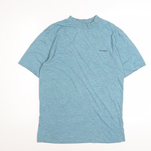 Collusion Women's Blue Basic Short Sleeve T-Shirt Size 2XS