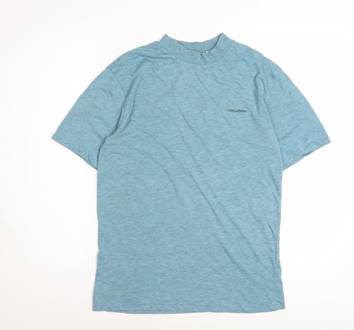 Collusion Women's Blue Basic Short Sleeve T-Shirt Size 2XS