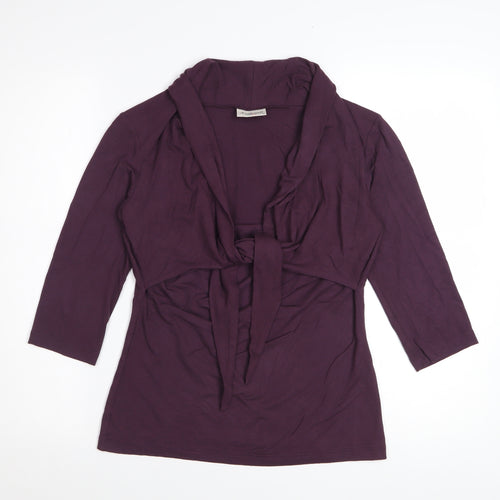 Kettlewell Womens Purple Wrap Blouse 3/4 Sleeve M Viscose Top