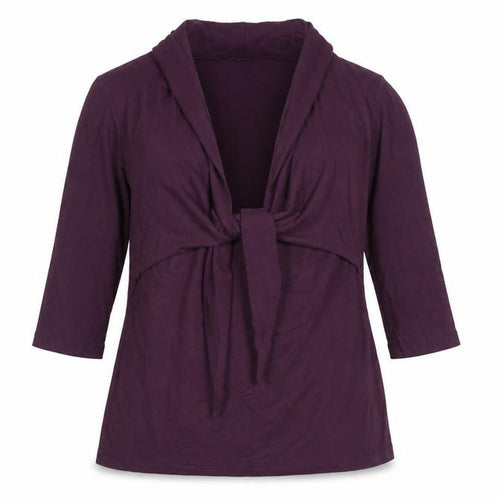 Kettlewell Womens Purple Wrap Blouse 3/4 Sleeve M Viscose Top