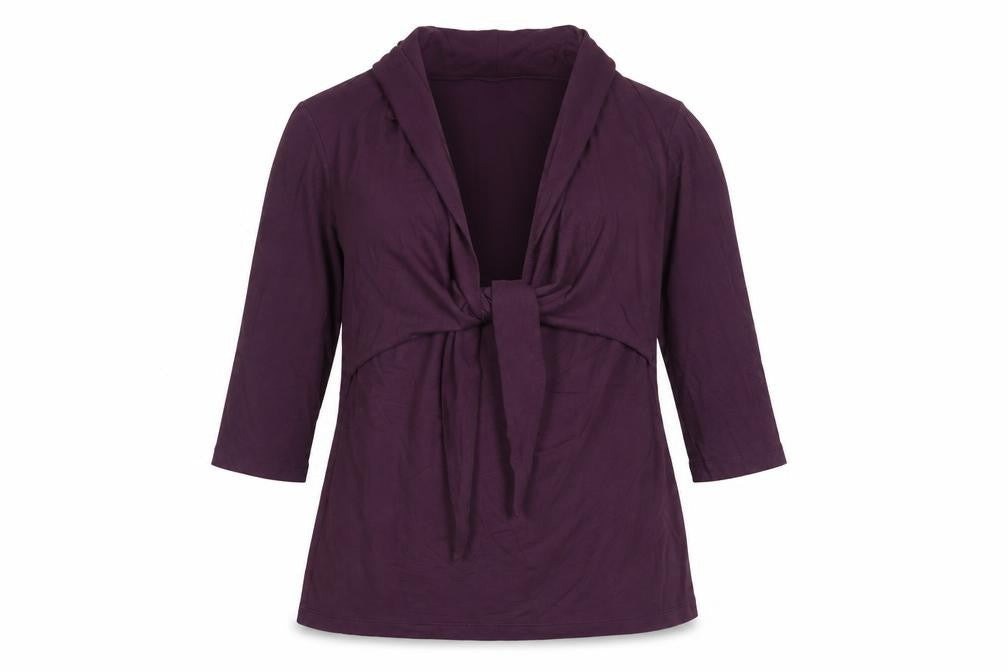 Kettlewell Womens Purple Wrap Blouse 3/4 Sleeve M Viscose Top