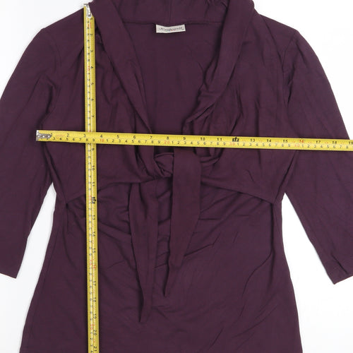 Kettlewell Womens Purple Wrap Blouse 3/4 Sleeve M Viscose Top