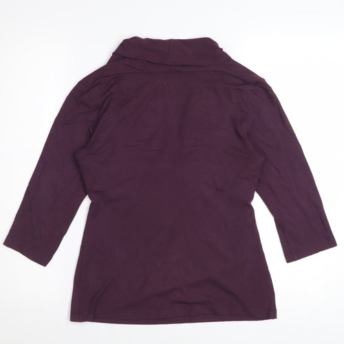 Kettlewell Womens Purple Wrap Blouse 3/4 Sleeve M Viscose Top