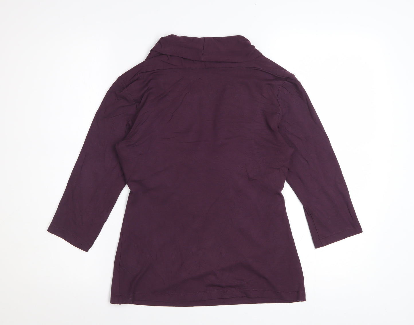Kettlewell Womens Purple Wrap Blouse 3/4 Sleeve M Viscose Top
