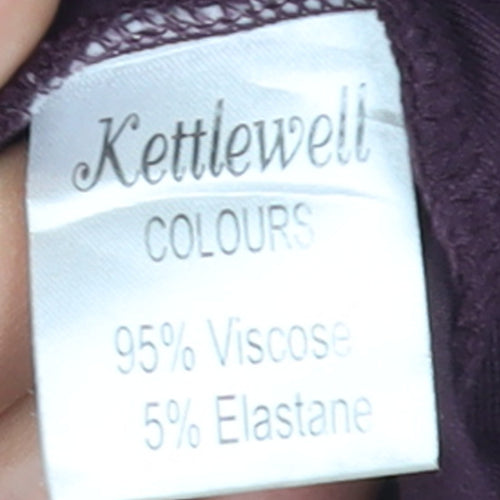 Kettlewell Womens Purple Wrap Blouse 3/4 Sleeve M Viscose Top