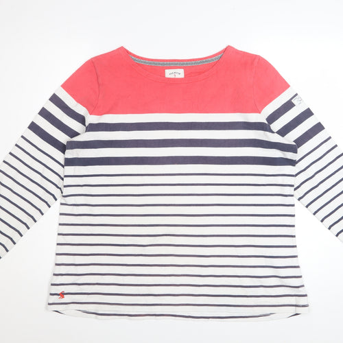 Joules Womens Multicoloured Striped Long Sleeve Cotton T-Shirt Size 18