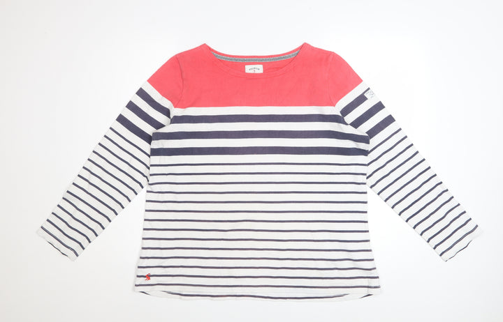 Joules Womens Multicoloured Striped Long Sleeve Cotton T-Shirt Size 18