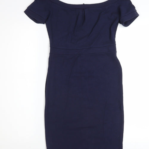 Next Women's Blue Off Shoulder Bodycon Dress Size 8
