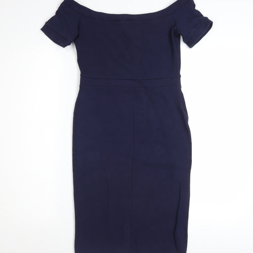 Next Women's Blue Off Shoulder Bodycon Dress Size 8