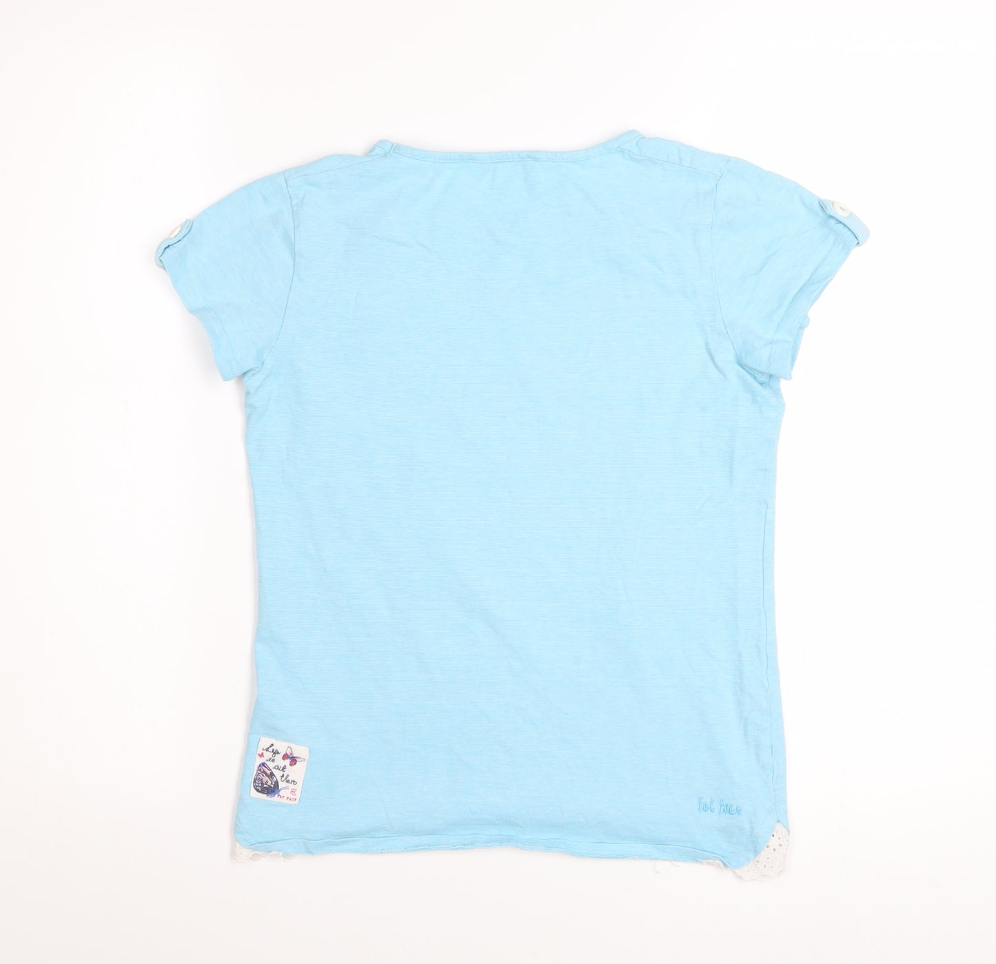 Fat Face Girls Blue 10-11 Years Seahorse Graphic Cotton T-Shirt