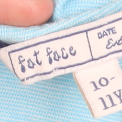 Fat Face Girls Blue 10-11 Years Seahorse Graphic Cotton T-Shirt