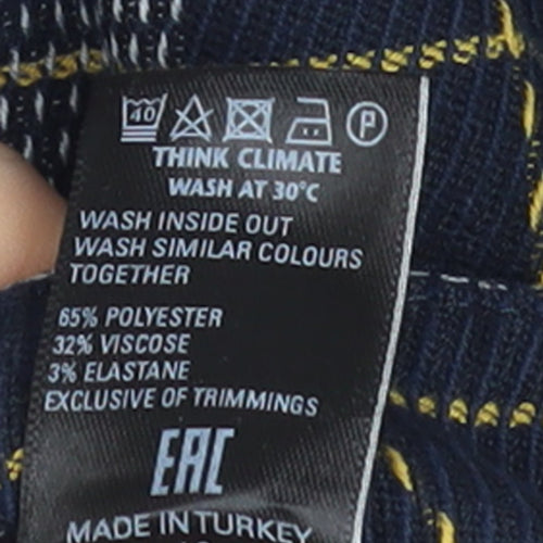 Marks and Spencer Women Blue Plaid Trousers Size 10 Straight Leg